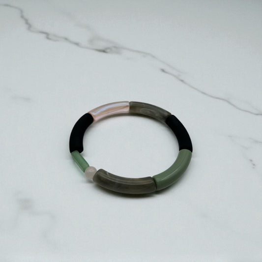 Tubearmband »Louise« | Halbedelstein | Acrylperlen | Armschmuck | retro | Bracelets | Geschenk