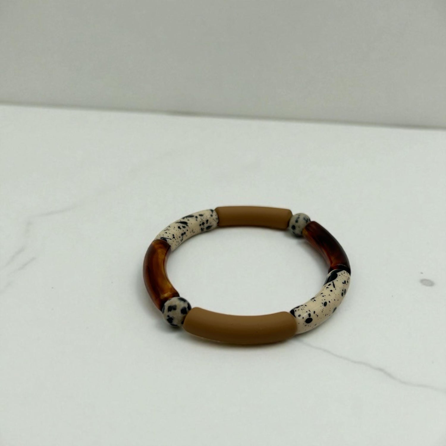 Tubearmband »Louise« | Halbedelstein | Acrylperlen | Armschmuck | retro | Bracelets | Geschenk