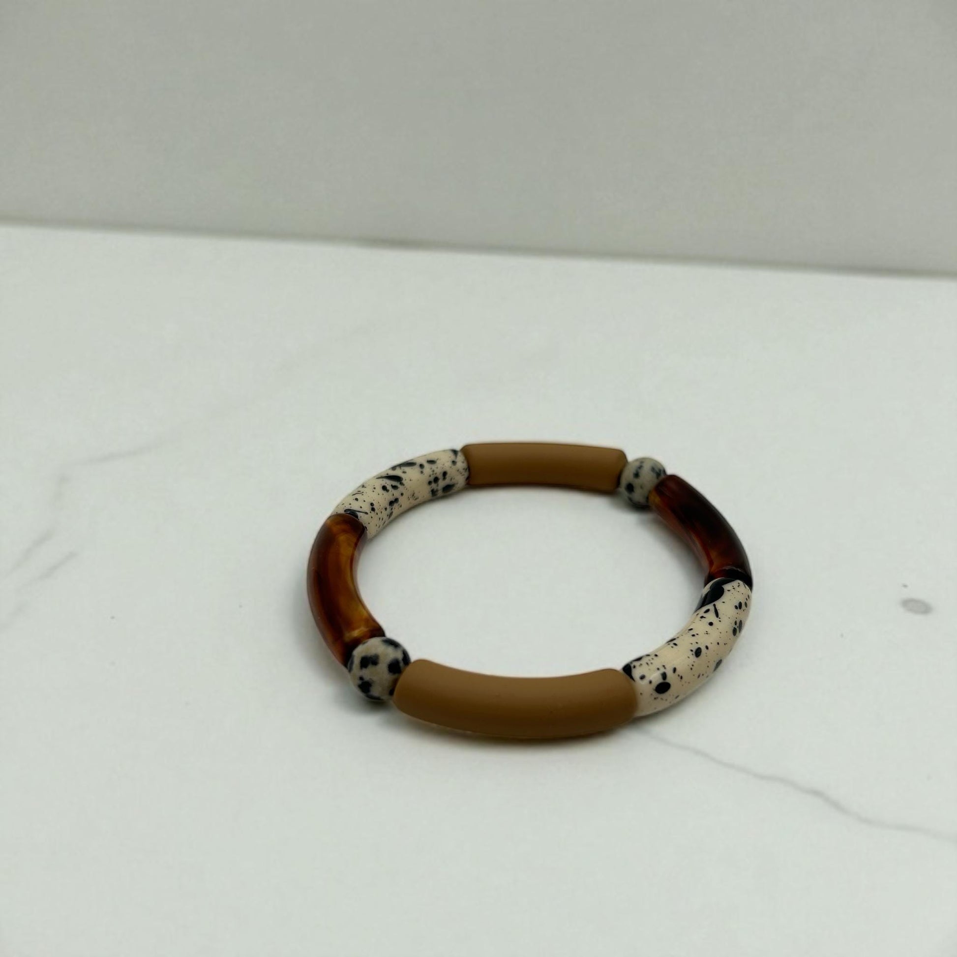 Tubearmband »Louise« | Halbedelstein | Acrylperlen | Armschmuck | retro | Bracelets | Geschenk