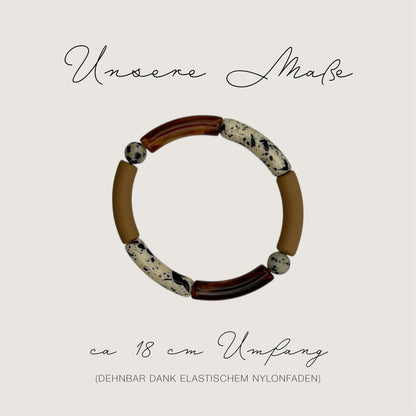 Tubearmband »Louise« | Halbedelstein | Acrylperlen | Armschmuck | retro | Bracelets | Geschenk