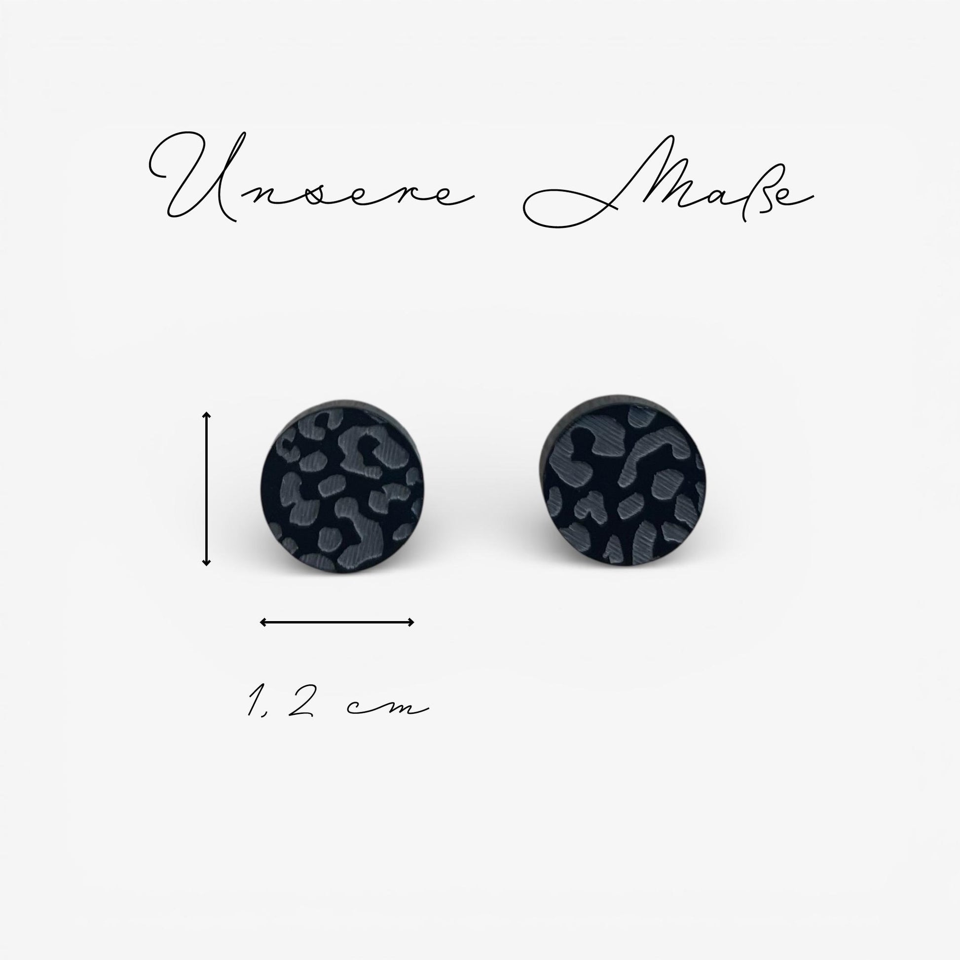 Ohrring-Stecker »Leonie« | allergikerfreundlich | schwarz matt graviertes Acryl | leicht