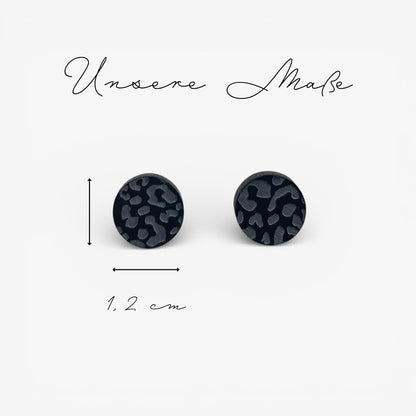 Ohrring-Stecker »Leonie« | allergikerfreundlich | schwarz matt graviertes Acryl | leicht