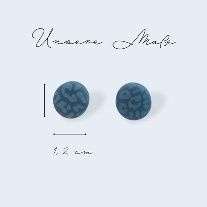 Ohrring-Stecker »Leonie« | allergikerfreundlich | blau matt graviertes Acryl | leicht