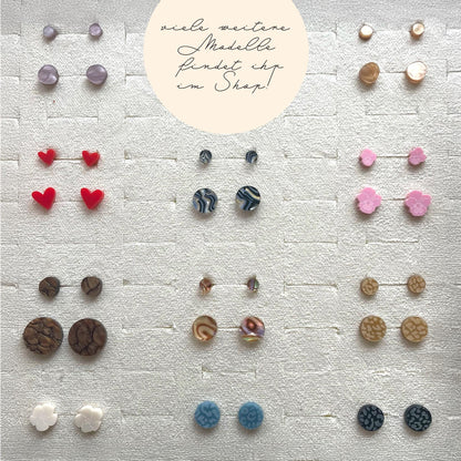 Ohrring-Stecker »Ida« | allergikerfreundlich | Acryl Perlmutt gold | leicht | asymmetrisch