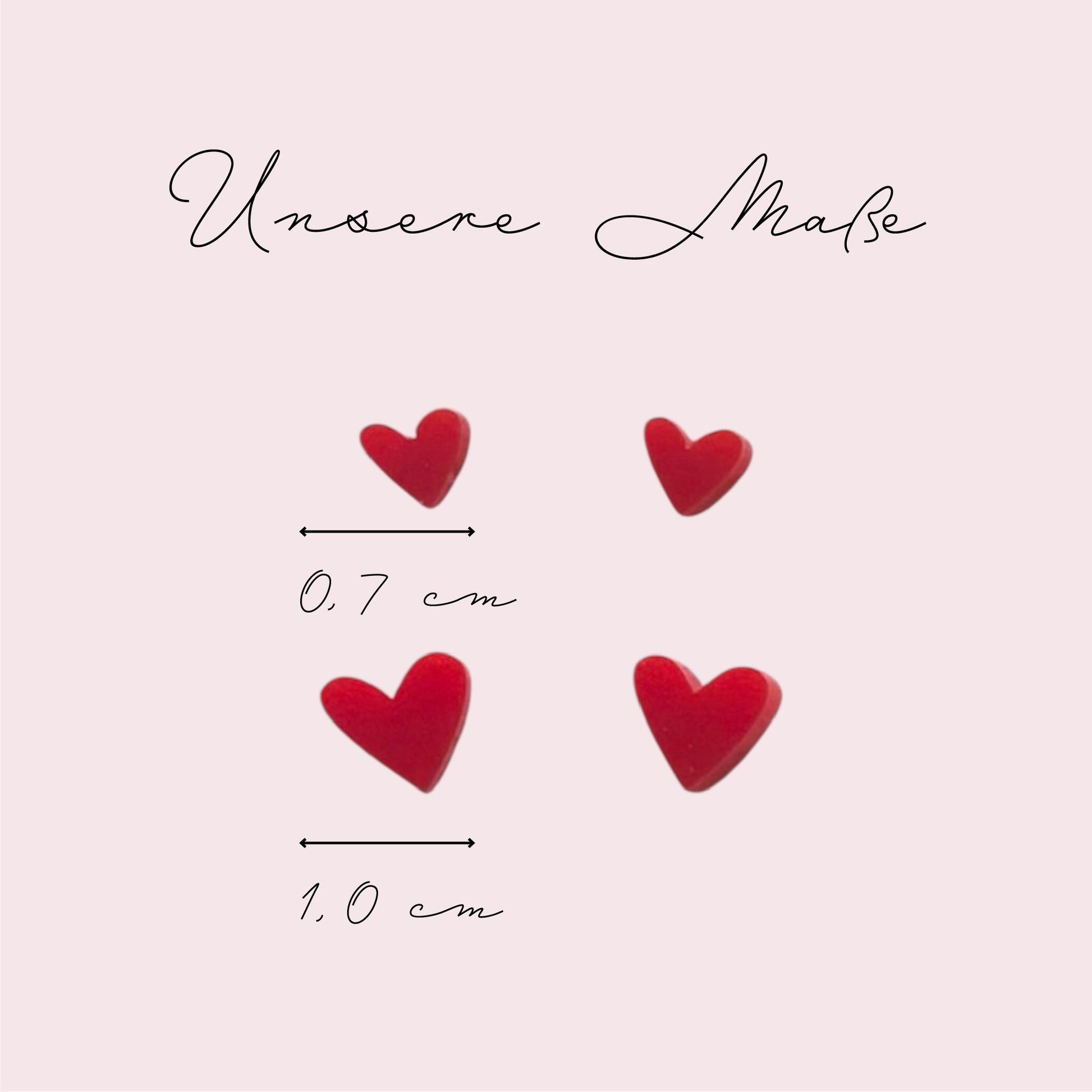 Ohrring-Stecker »Valentina« | allergikerfreundlich | Herz | rot glänzendes Acryl | zwei Größen