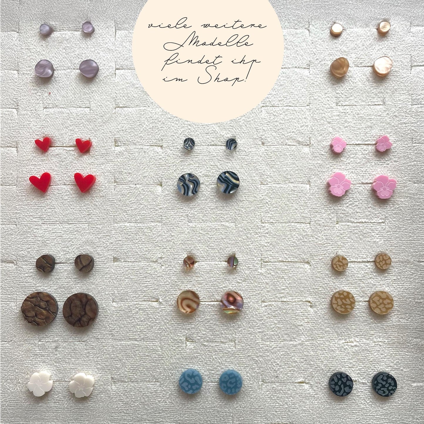 Ohrring-Stecker »Leonie« | allergikerfreundlich | schwarz matt graviertes Acryl | leicht