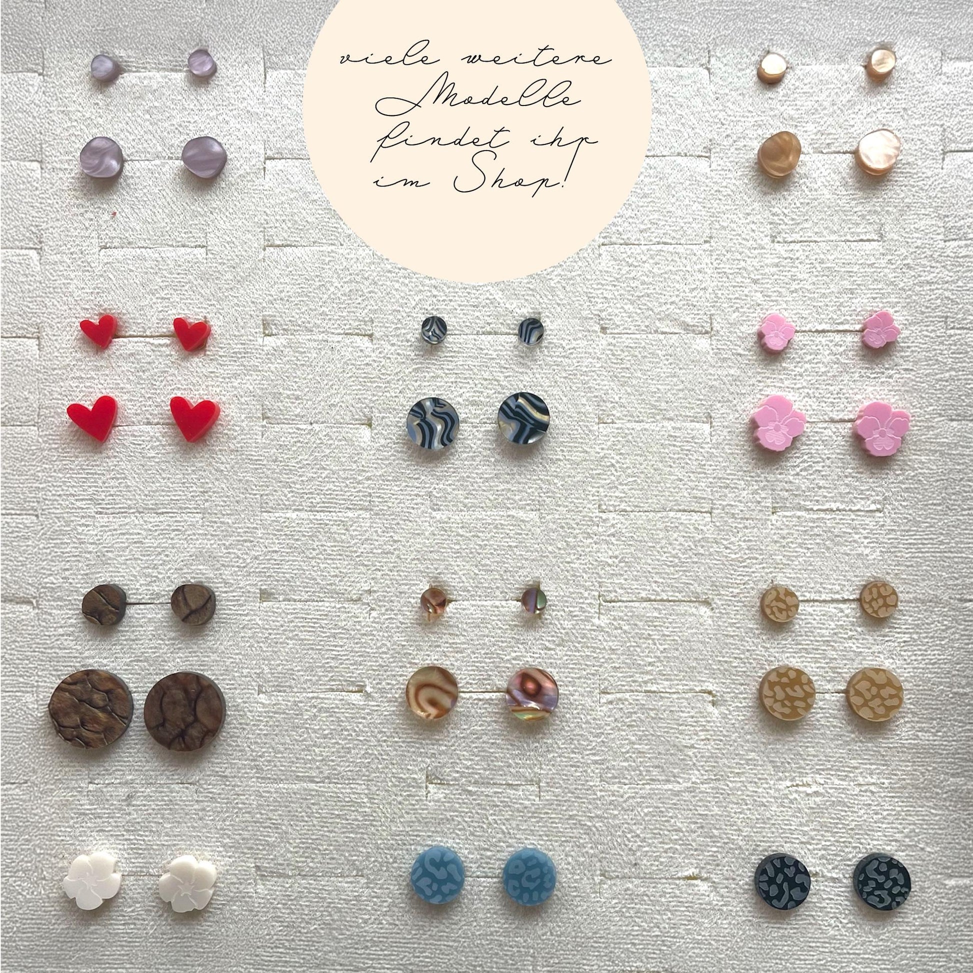 Ohrring-Stecker »Leonie« | allergikerfreundlich | schwarz matt graviertes Acryl | leicht