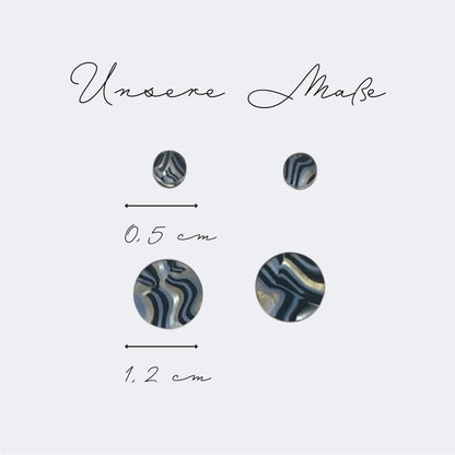 Ohrring-Stecker »Joanne« | allergikerfreundlich | Acetat gold blau schwarz | leicht