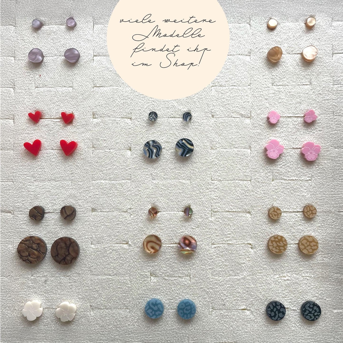 Ohrring-Stecker »Joanne« | allergikerfreundlich | Acetat gold blau schwarz | leicht