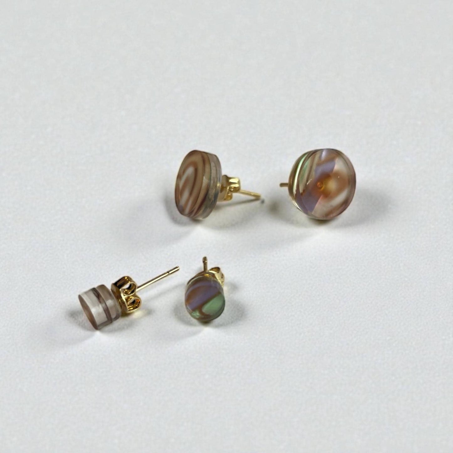 Ohrring-Stecker »Sophie« | allergikerfreundlich | Acetat gold lila olive | leicht