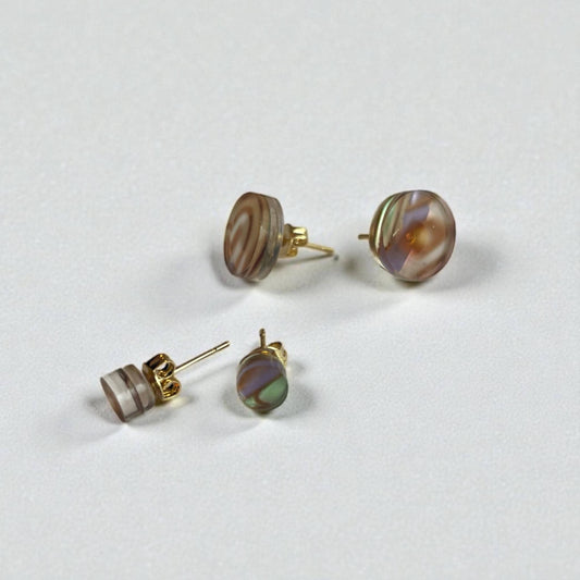 Ohrring-Stecker »Sophie« | allergikerfreundlich | Acetat gold lila olive | leicht