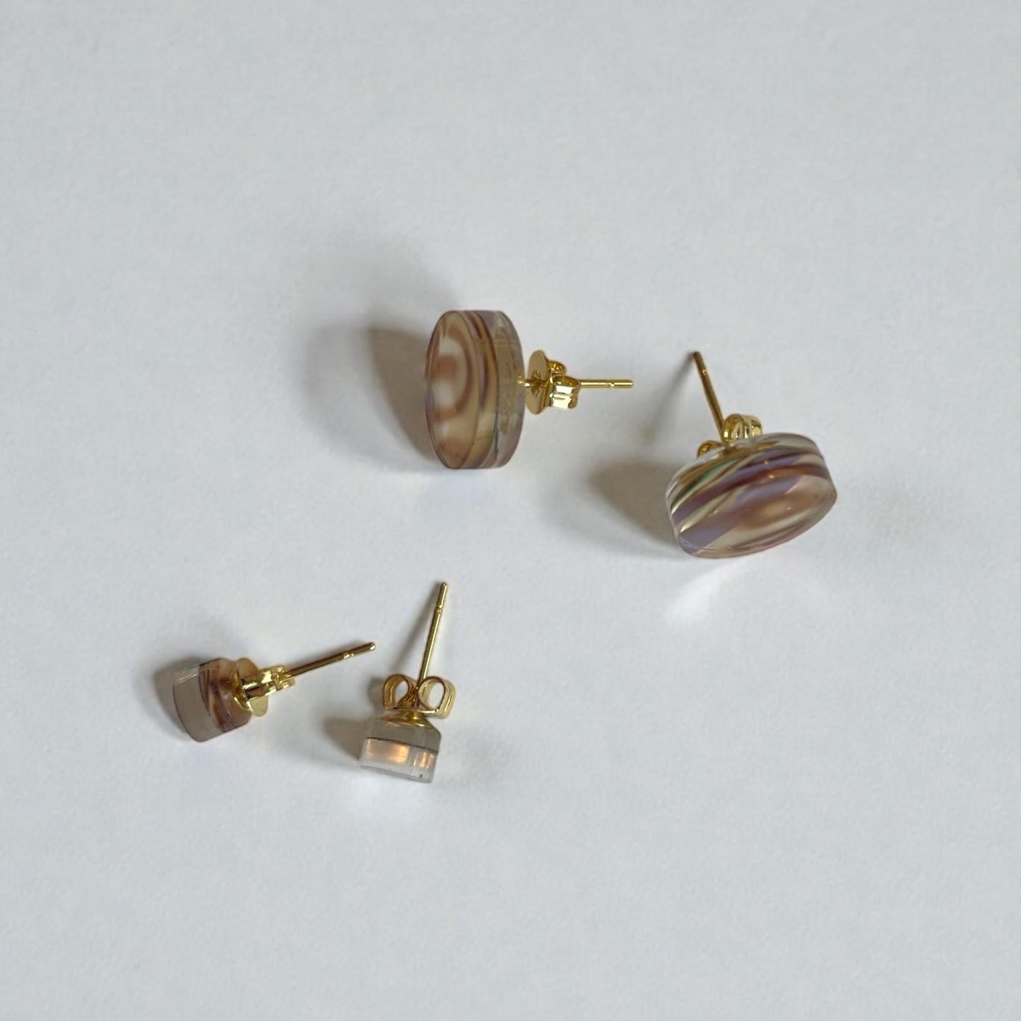 Ohrring-Stecker »Sophie« | allergikerfreundlich | Acetat gold lila olive | leicht