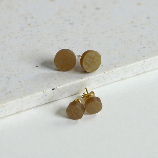 Ohrring-Stecker »Leonie« | allergikerfreundlich | gold matt graviertes Acryl | leicht