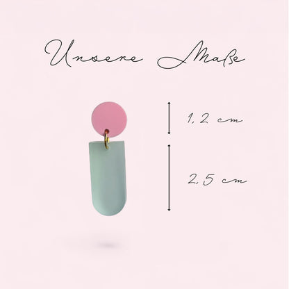 Ohrring »Lisbeth« | allergikerfreundlich | rosa matt und Frost satiniert | Trendfarbe | leichte Statement-Ohrringe | Schmuck
