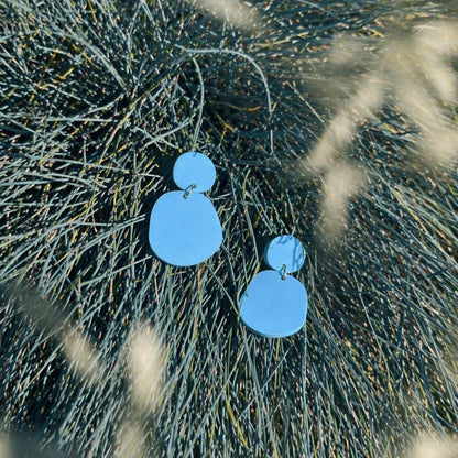Ohrring »Jana« | allergikerfreundlich | asymmetrisch | 2-teilig | hellblau | leichte Statement-Ohrringe | Schmuck | Geschenk