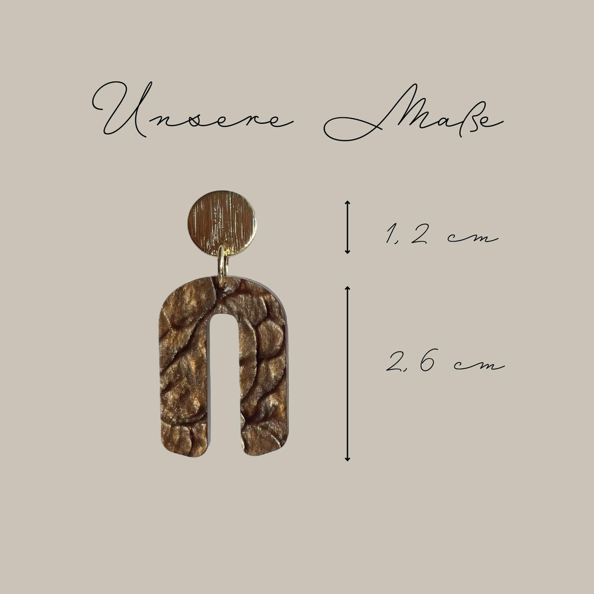 Ohrring »Marianne« | allergikerfreundlich | Messing vergoldet | braun marmoriertes Acryl | leichte Statement-Ohrringe | Schmuck | Geschenk