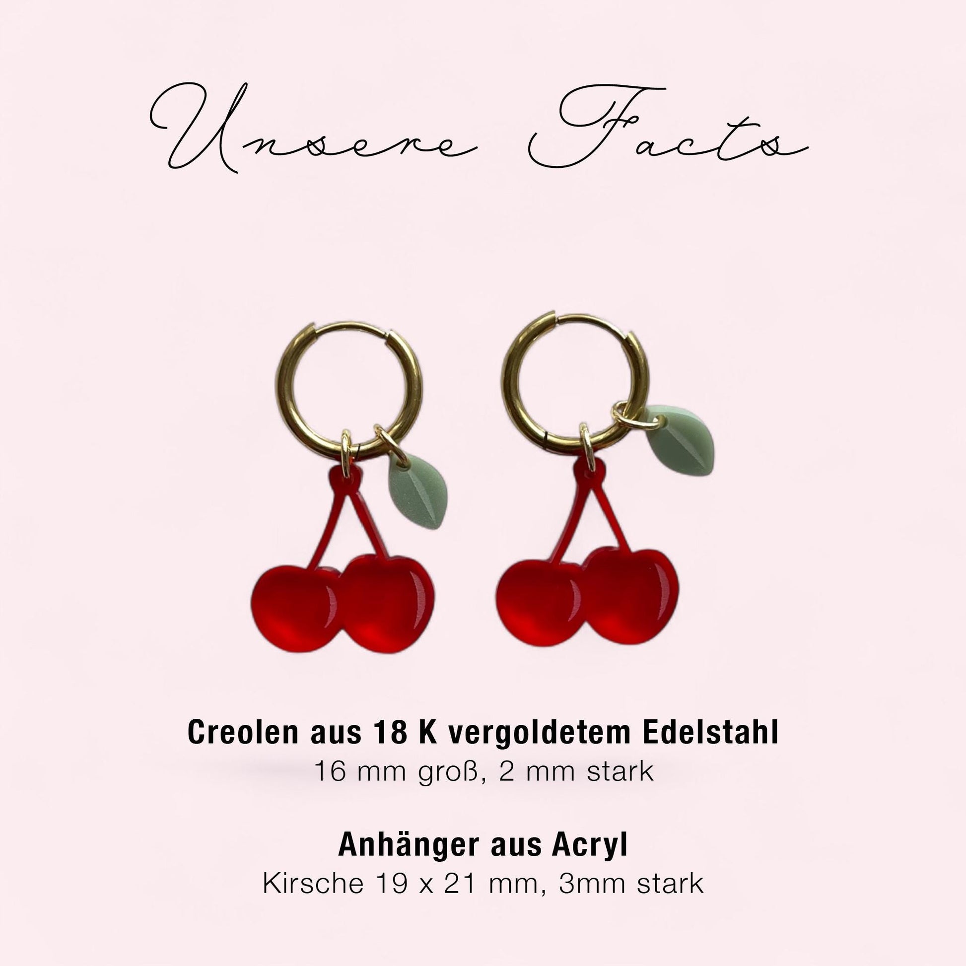 Creolen »Marie« + Acryl-Anhänger »Orange«