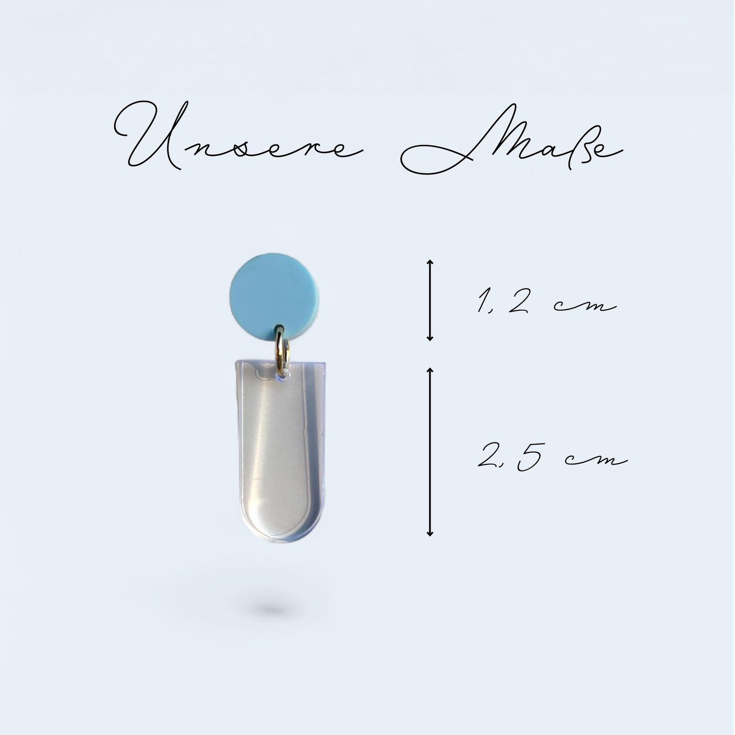 Ohrring »Lisbeth« | allergikerfreundlich | hellblau matt und transparent | Trendfarbe | leichte Statement-Ohrringe | Schmuck