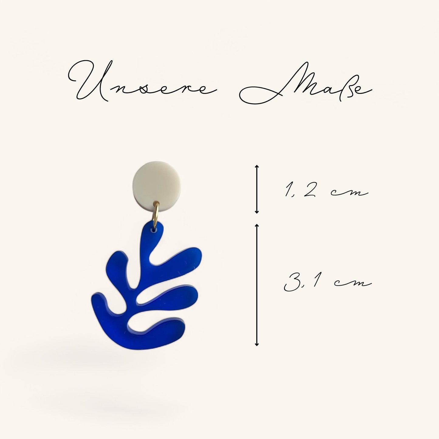 Ohrring »Martha« | allergikerfreundlich | beige mattes und blau satiniertes Acryl | leichte Statement-Ohrringe | Schmuck | Geschenk