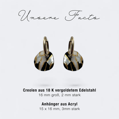 Creolen »Marie« + Acryl-Anhänger »Blatt«