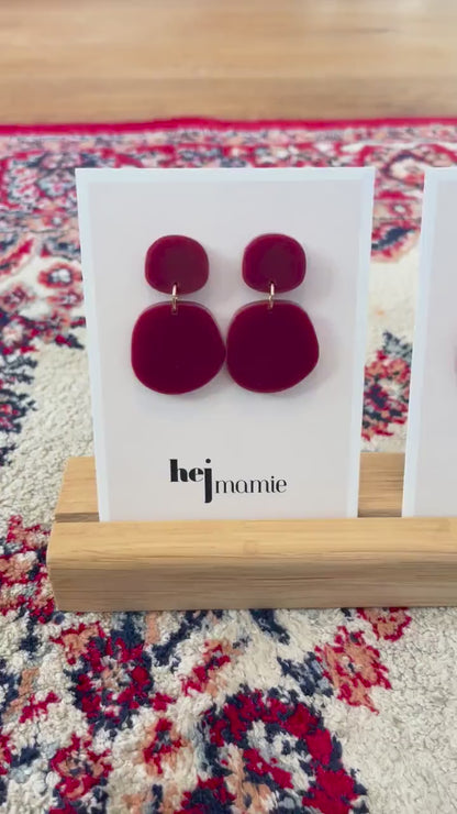 Ohrring »Jana« | allergikerfreundlich | asymmetrisch | 2-teilig | kirschrot | leichte Statement-Ohrringe | Schmuck | Geschenk